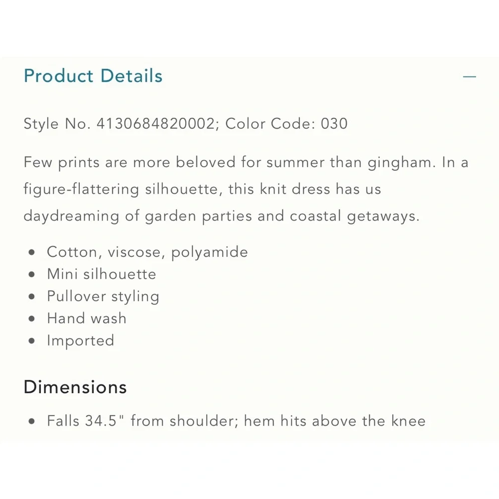 Anthropologie Gingham Knit Mini Dress NWT SZ XL - Picture 14 of 14